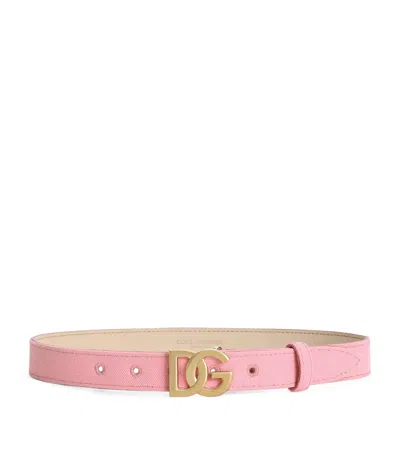 Dolce & Gabbana Kids' Canvas Logo Buckle Belt