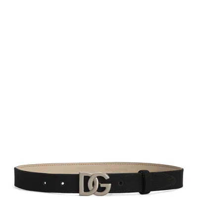 Dolce & Gabbana Kids' Canvas Logo Buckle Belt