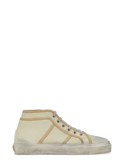 Dolce & Gabbana Canvas Mid-top Trainers In Ivory
