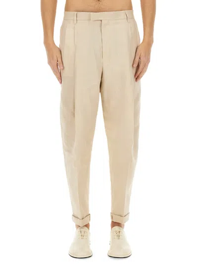 Dolce & Gabbana Linen Pants For Men In Neutral