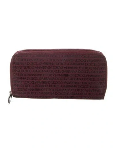 Pre-owned Dolce & Gabbana Canvas Printed Continental Wallet In Red