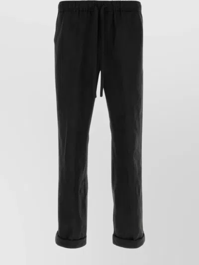 Dolce & Gabbana Canvas Pyjamas Pant Elastic Waistband In Black
