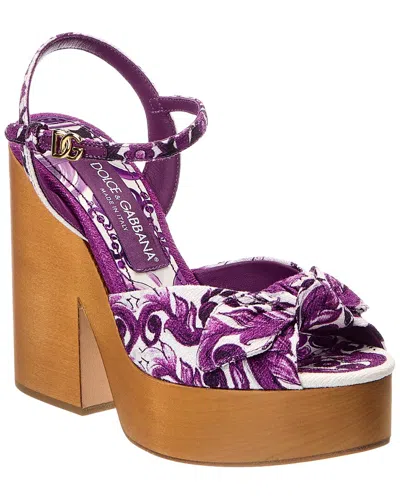Dolce & Gabbana Canvas Sandal In Purple