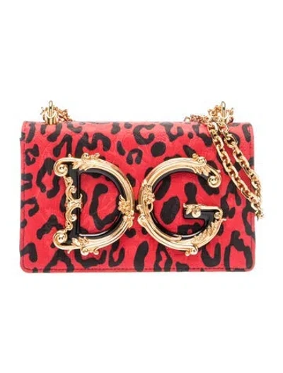 Pre-owned Dolce & Gabbana Canvas Shoulder Bag In Red