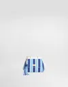Dolce & Gabbana Canvas Sicily Crossbody Bag With Striped Print In Azure