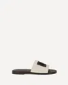 Dolce & Gabbana Canvas Sandals Flat Sole Open Toe In White