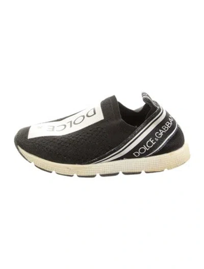 Pre-owned Dolce & Gabbana Babies' Canvas Slip On Sneakers In Black