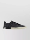 DOLCE & GABBANA CANVAS SNEAKERS WITH LOGOED RUBBER INSERT