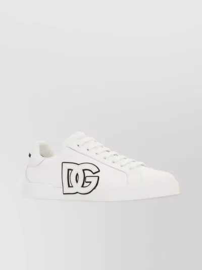Dolce & Gabbana Canvas Trainers With Round Toe And Rubber Sole In White