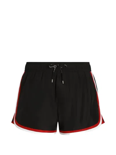 Dolce & Gabbana Canvas Swim Boxer Shorts In Black