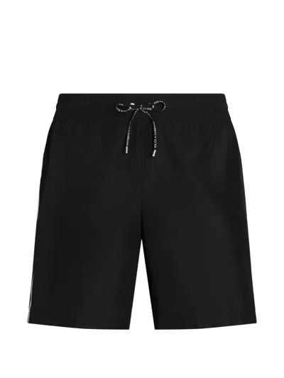 Dolce & Gabbana Canvas Swim Boxer Shorts In Black