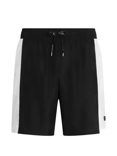 Dolce & Gabbana Canvas Swim Boxer Shorts In Black