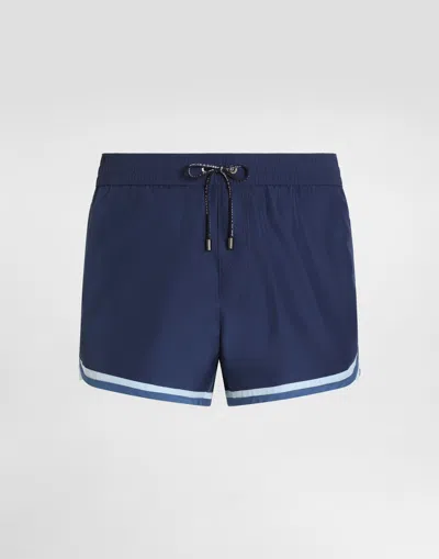 Dolce & Gabbana Canvas Swim Boxer Shorts� In Blue