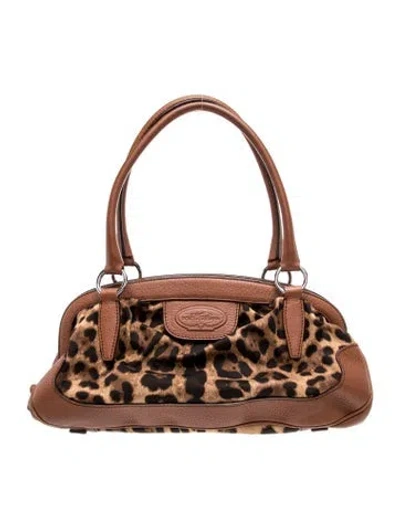 Pre-owned Dolce & Gabbana Canvas Top Handle Bag In Neutral