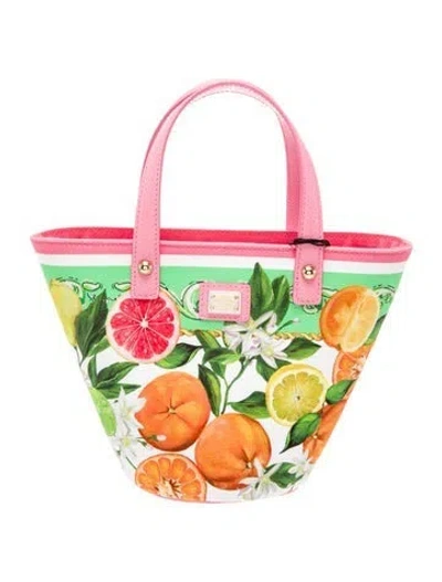 Pre-owned Dolce & Gabbana Canvas Tote Bag W/ Tags W/ Tags In Pink