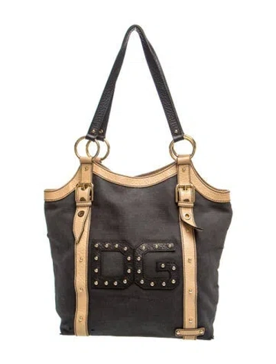 Pre-owned Dolce & Gabbana Canvas Tote In Black