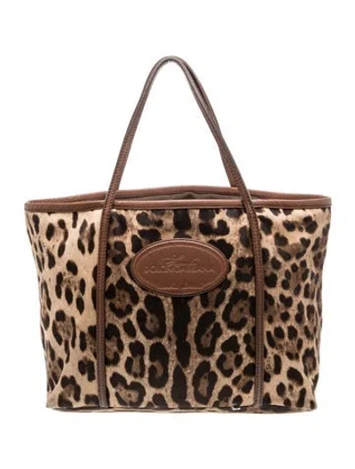 Pre-owned Dolce & Gabbana Canvas Tote In Brown