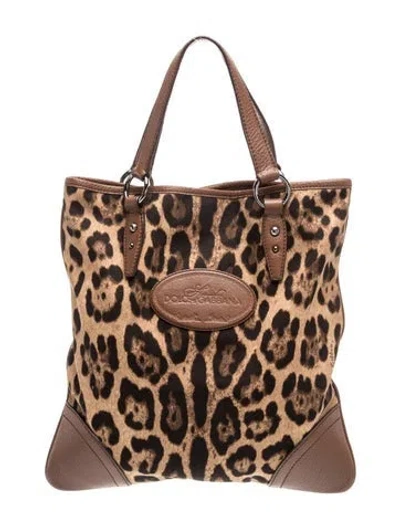 Pre-owned Dolce & Gabbana Canvas Tote In Brown