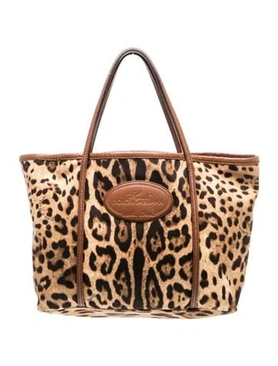 Pre-owned Dolce & Gabbana Canvas Tote In Brown