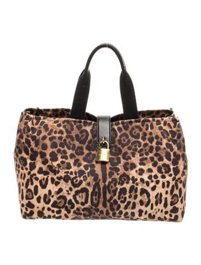 Pre-owned Dolce & Gabbana Canvas Tote In Brown