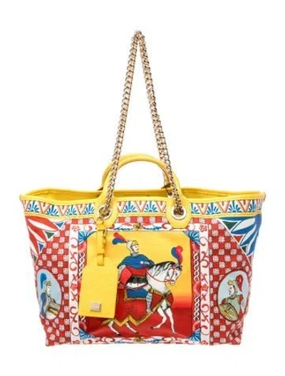 Pre-owned Dolce & Gabbana Canvas Tote In Red