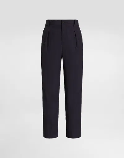 Dolce & Gabbana Canvas Trousers In Blue