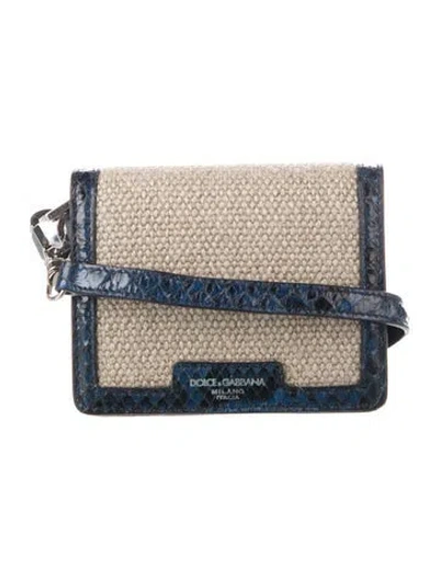 Pre-owned Dolce & Gabbana Canvas Wallet In Blue