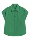 Dolce & Gabbana Cap-sleeve Shirt In Green