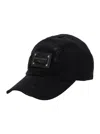 Dolce & Gabbana Distressed Black Baseball Cap With Logo Plaque In Multicolor