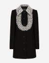 Dolce & Gabbana Bib-collar Virgin Wool-blend Minidress In ブラック