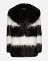 Dolce & Gabbana Striped Faux-fur Coat In マルチカラー