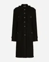 Dolce & Gabbana Single-breasted Tweed Coat In Black