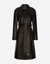 Dolce & Gabbana Belted Double-breasted Leather Coat In Black