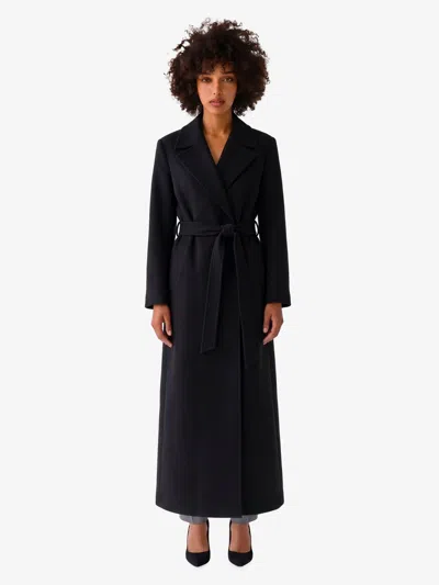 Dolce & Gabbana Cappotto Con Cintura In Lana Vergine In Black