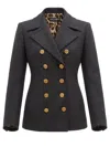 Dolce & Gabbana Double-breasted Wool Jacket In Grigio