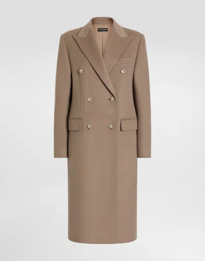 Dolce & Gabbana Cappotto Doppiopetto In Cashmere In Brown