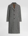 Dolce & Gabbana Cappotto Lungo In Chevron In Gray