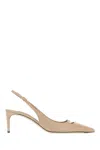 Dolce & Gabbana Cappuccino Leather Slingback In Brown