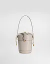 Dolce & Gabbana Capri Bucket Bag In Calfskin And Canvas