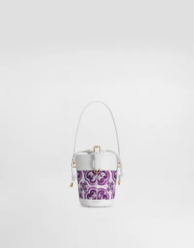 Dolce & Gabbana Capri Canvas Majolica-printed Bucket Bag