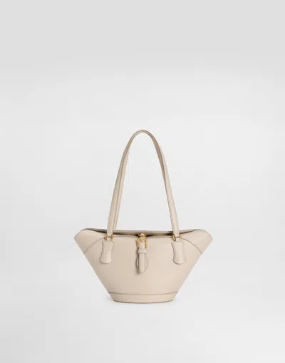 Dolce & Gabbana Capri Coffa Bag In Calfskin In Sand