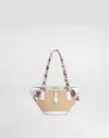 Dolce & Gabbana Borsa A Spalla Coffa Capri In Rafia Con Stampa Floreale Dolce E Gabbana In Brown