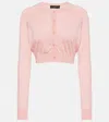 Dolce & Gabbana Capri Cropped Silk Cardigan In Pink