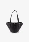 Dolce & Gabbana Capri Crow's Nest Calf Leather Tote Bag In Black