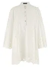 Dolce & Gabbana Sleeve Puff Embroidery Floral Hem Scalloped