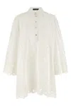 Dolce & Gabbana Sleeve Puff Embroidery Floral Hem Scalloped