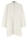 Dolce & Gabbana Sleeve Puff Embroidery Floral Hem Scalloped