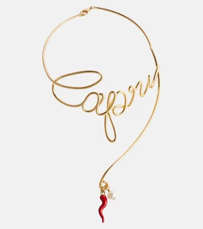 Dolce & Gabbana Capri Embellished Necklace In Gold