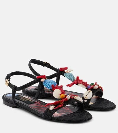 Dolce & Gabbana Capri Embellished Sandals In Multicoloured