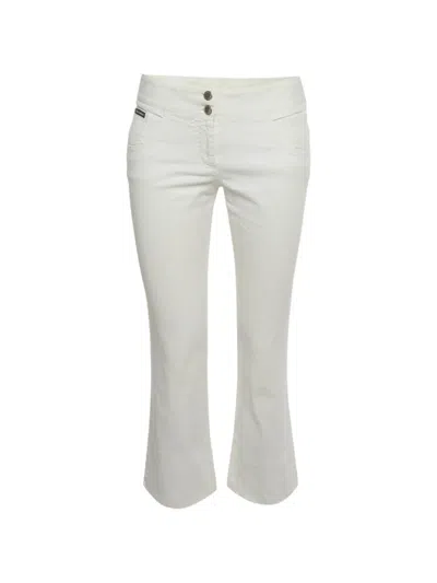 Pre-owned Dolce & Gabbana Capri Jeans In White